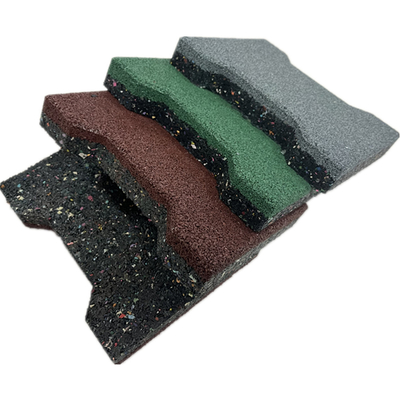 Alfombra de caucho en forma de H para absorción de golpes, azulejos de caucho de hueso de perro para reducir el daño, azulejos de suelo de caucho para exteriores