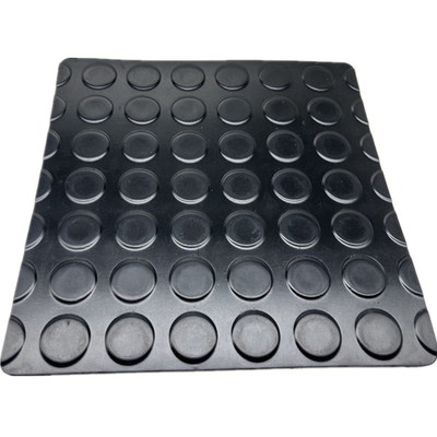 Anti-deslizante negro de garaje de goma de alfombra de suelo de patrón personalizado corrugado de costura fina con nervadura de ranuras hoja de goma de moneda